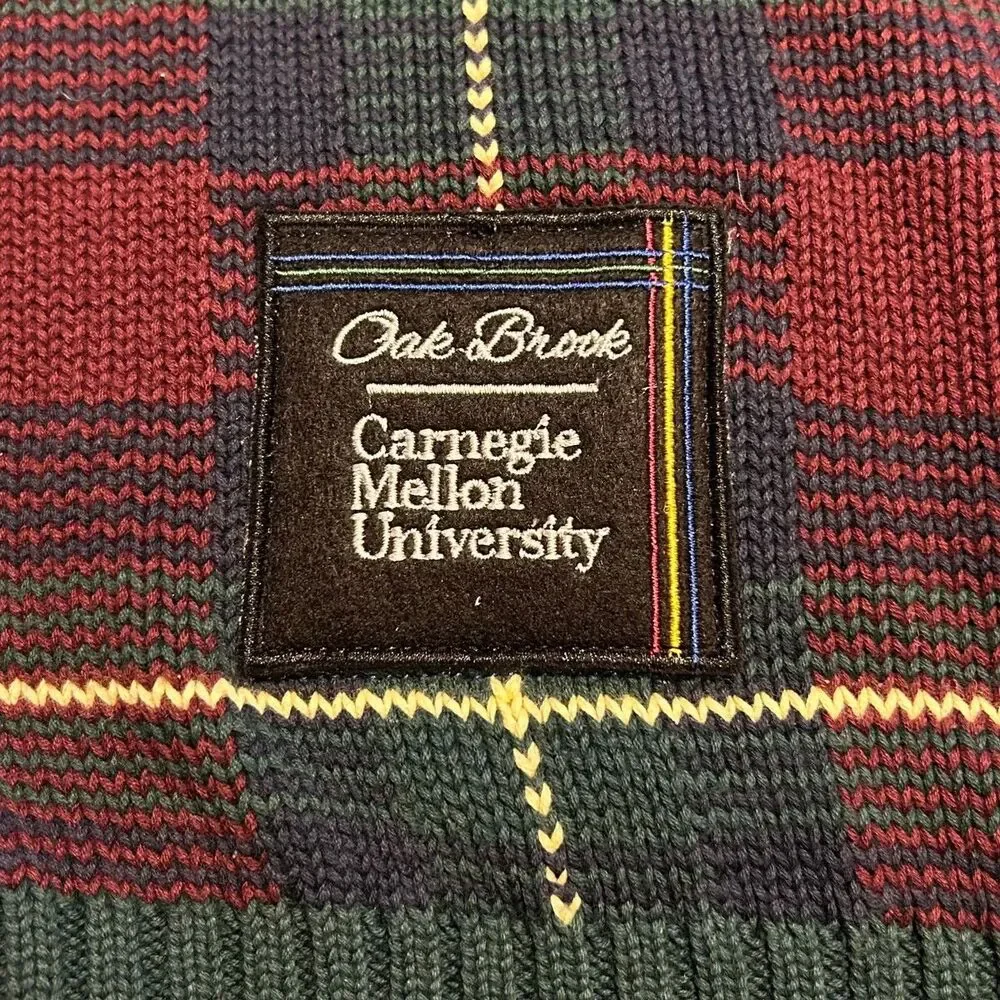 Oak Brook x Carnegie Mellon University Upcycled Tartan Plaid Sweater Size XL